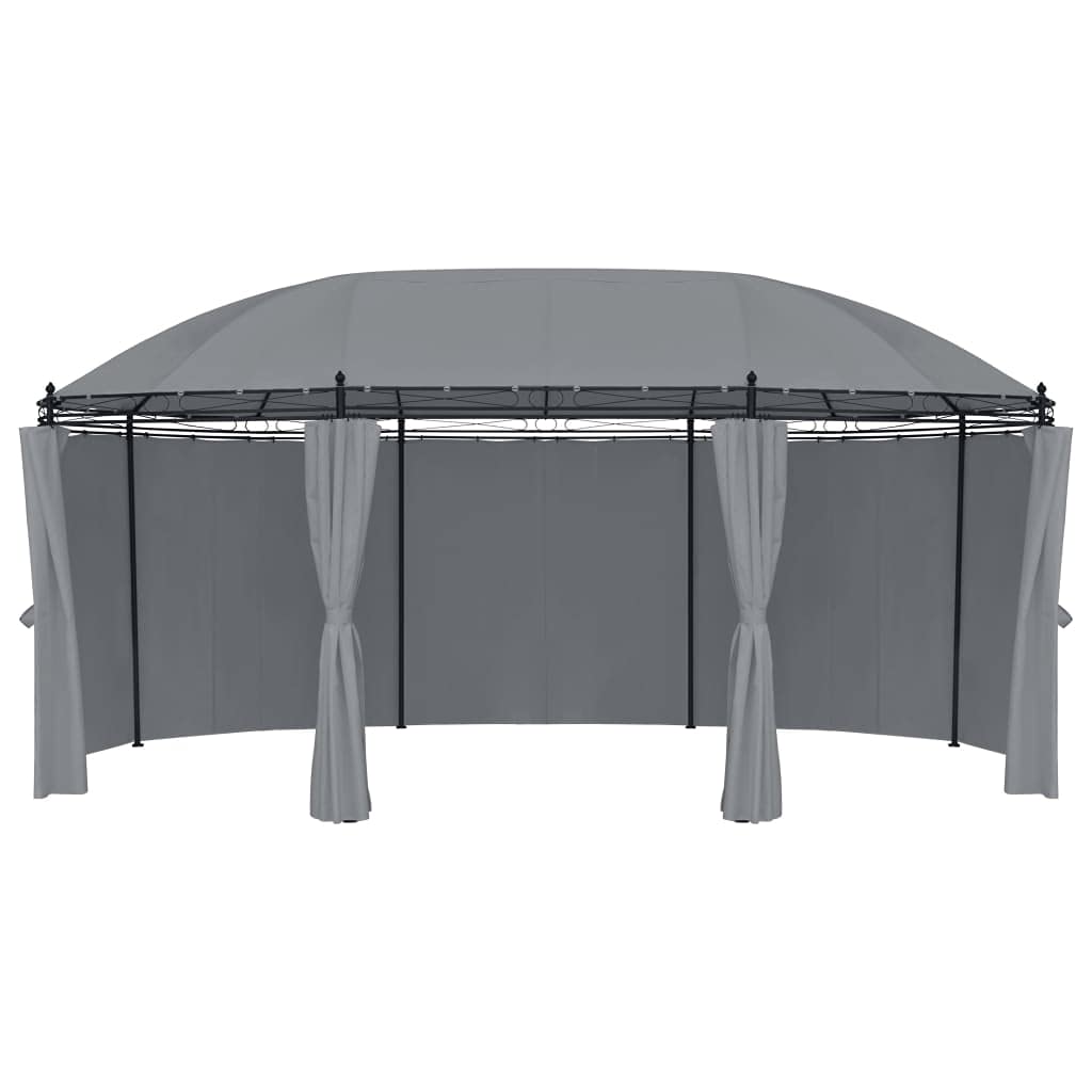 Gazebo with Curtains, Party Tent, Canopy Tent, 204.7"x137.4"x100.4" Anthracite U660050