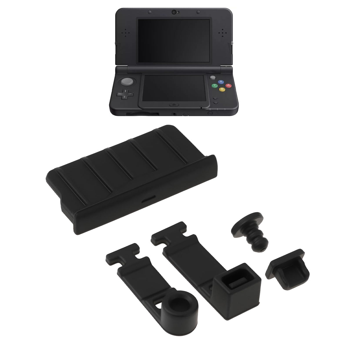Game Console Card Slot Silicone Plug 2 Sets Black Y480112