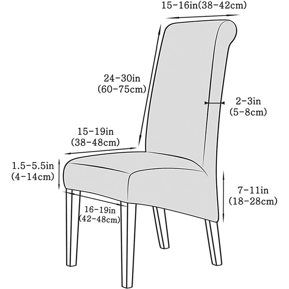 Black 2PCS Waterproof PU Leather Dining Chair Slipcovers I900835