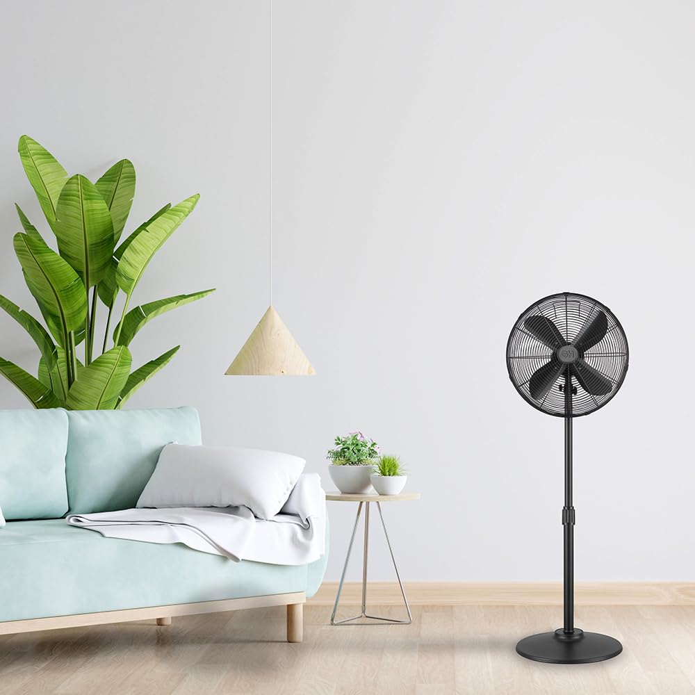 Matte Black 16" Pedestal Fan, 3 Speeds J97672