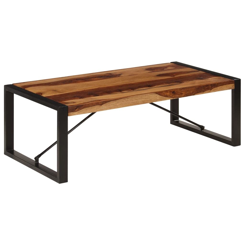 Industrial Coffee Table Solid Sheesham Wood with Metal Legs K2406