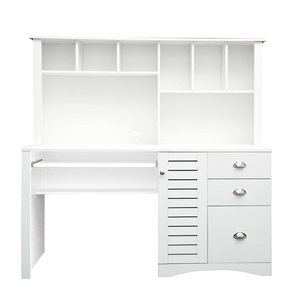 White Computer Desk with Hutch L469884