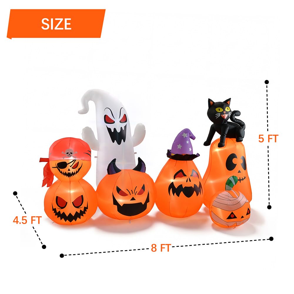 8 FT Inflatable Pumpkin Patch Yard Décor N97781