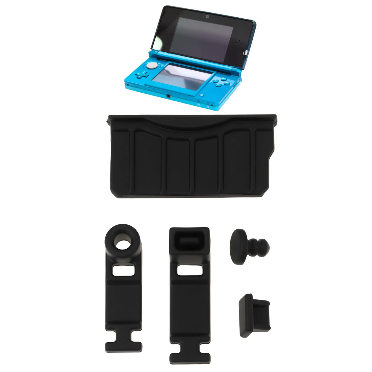 Game Console Card Slot Silicone Plug 2 Sets Black Y480112