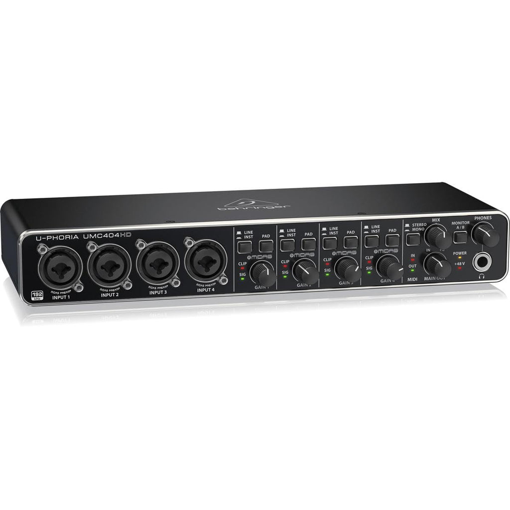 USB Audio/MIDI Interface with Mic Preamplifiers and 2x 25' XLR Cables M465718