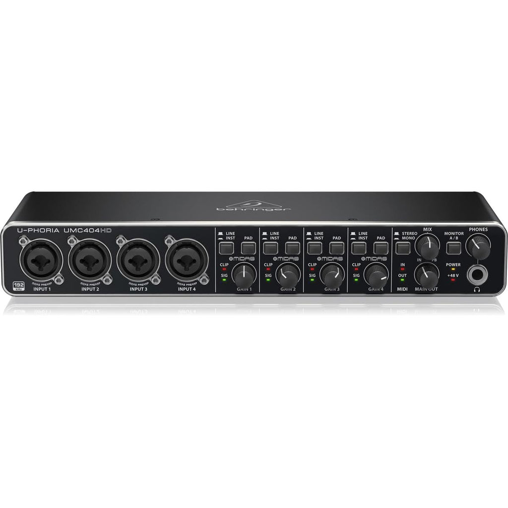 USB Audio/MIDI Interface with Mic Preamplifiers and 2x 25' XLR Cables M465718