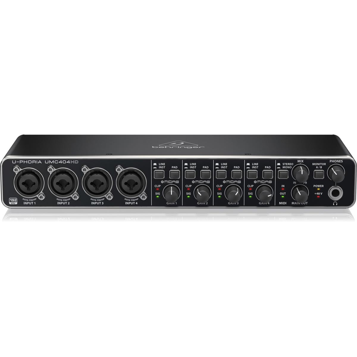 USB Audio/MIDI Interface with Mic Preamplifiers and 2x 25' XLR Cables M465718