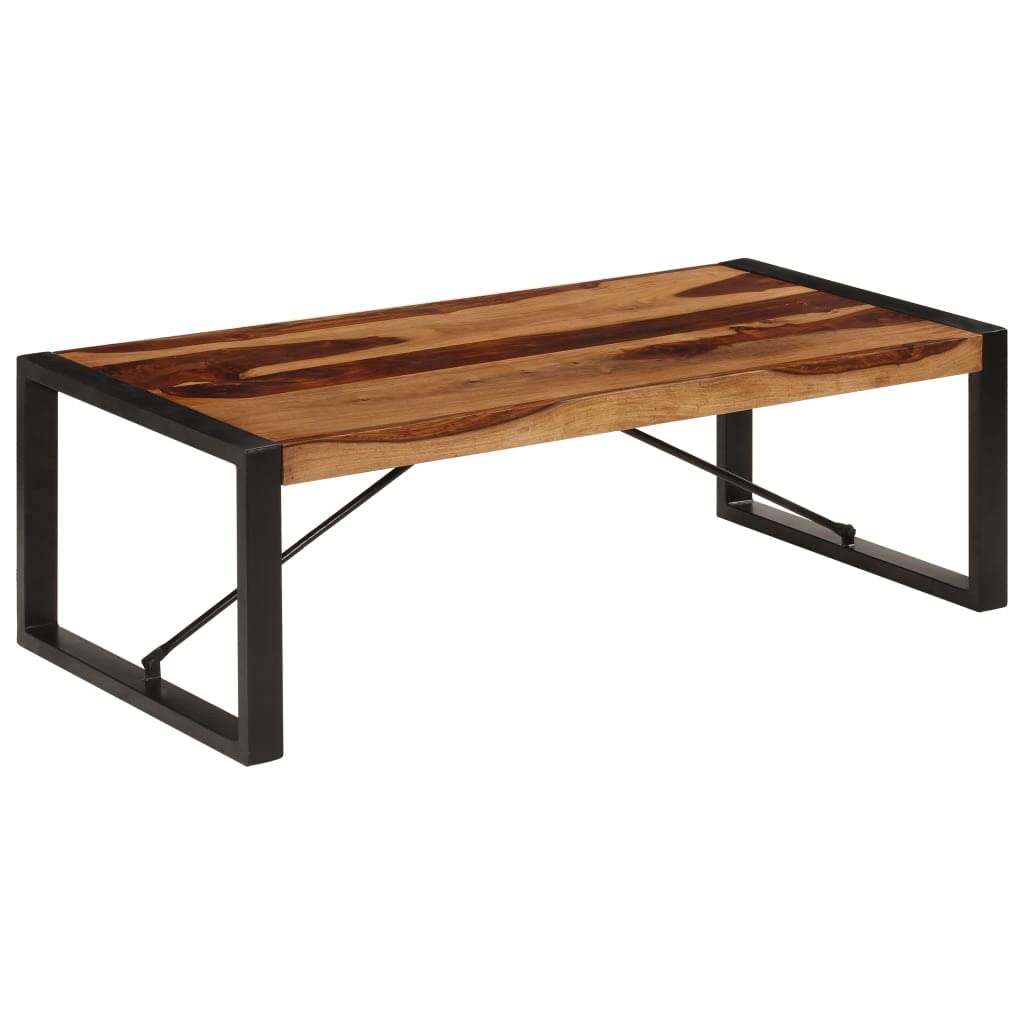 Industrial Coffee Table Solid Sheesham Wood with Metal Legs K2406