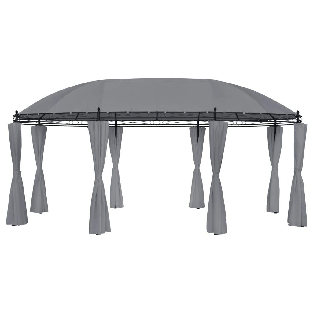 Gazebo with Curtains, Party Tent, Canopy Tent, 204.7"x137.4"x100.4" Anthracite U660050
