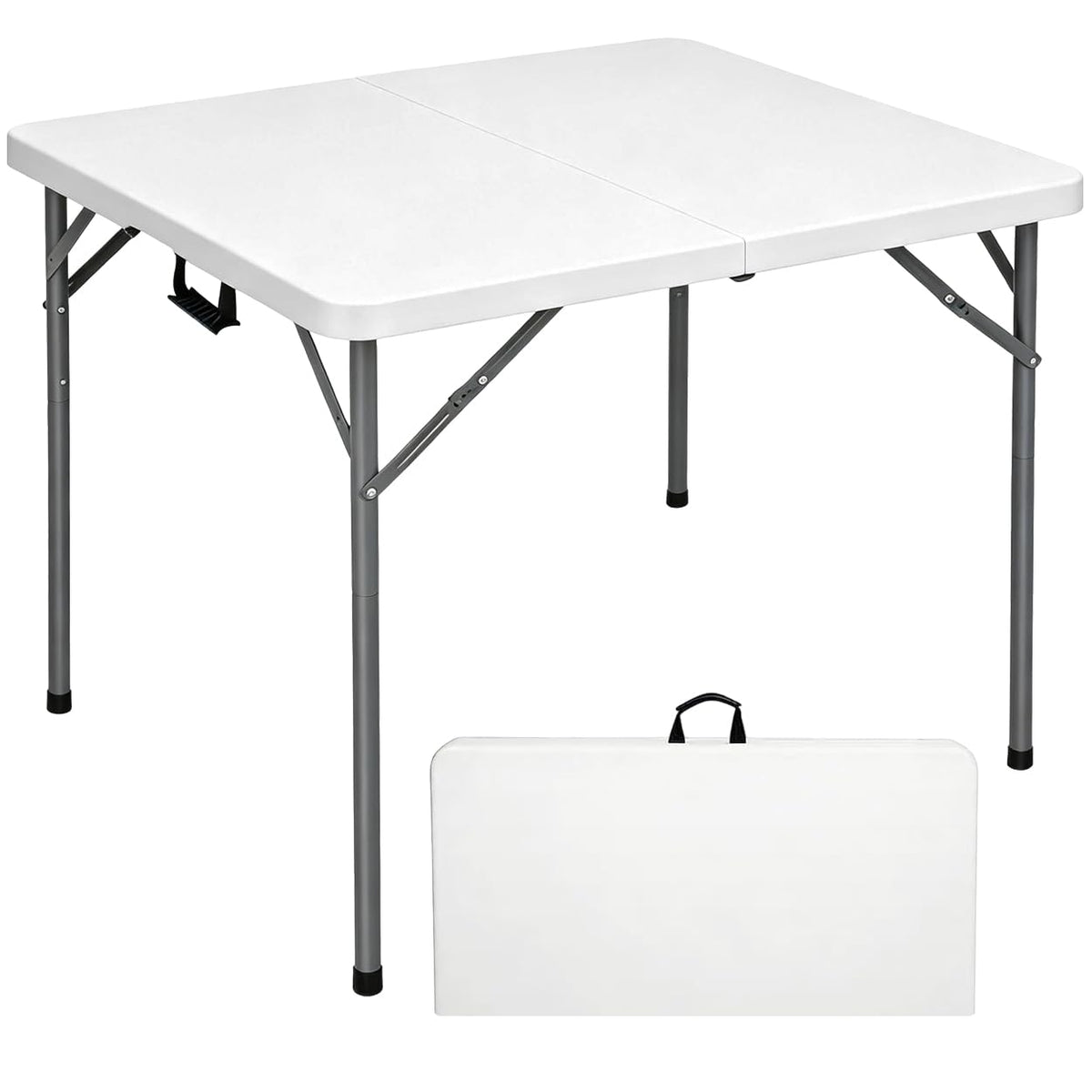 34" Square Folding Card Table White O3947