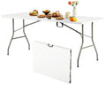 6FT White Folding Table with Carry Handle X508