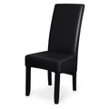 Black 2PCS Waterproof PU Leather Dining Chair Slipcovers I900835