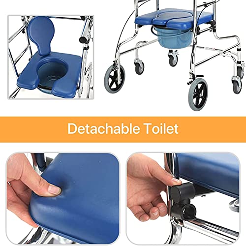 Upright Rollator Walker with 8 Wheels and Seat F714300