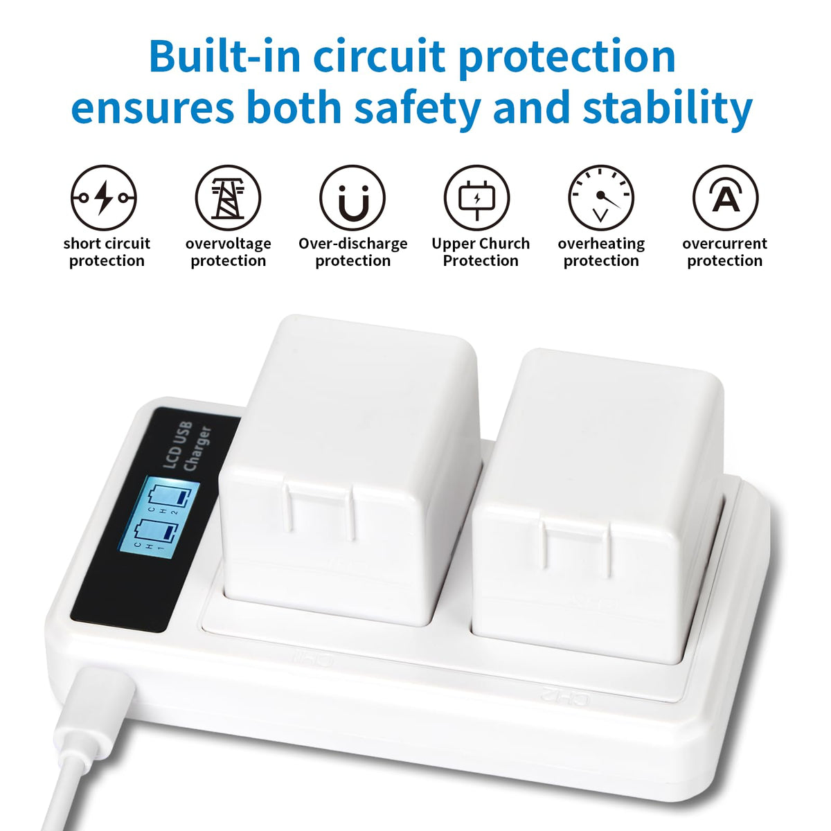 2-Pack Rechargeable 7.2V 2440mAh Lithium-Ion Batteries with Charging Station G3571