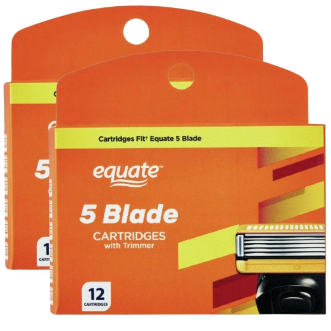 5 Blade Razor Cartridge Refills with Trimmer, 24 Count 2 Pack Z17775