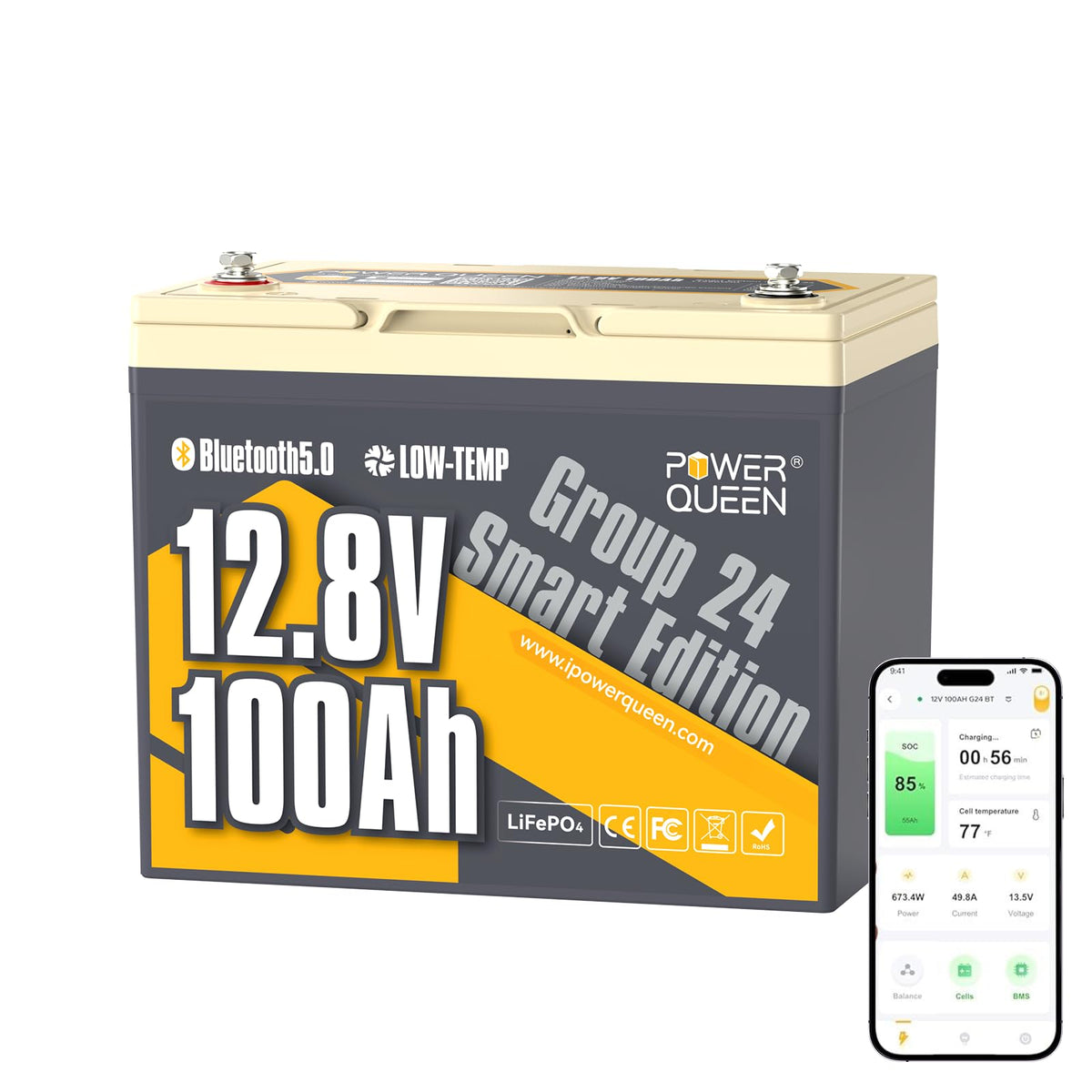 12V 100Ah LiFePO4 Lithium Battery T834