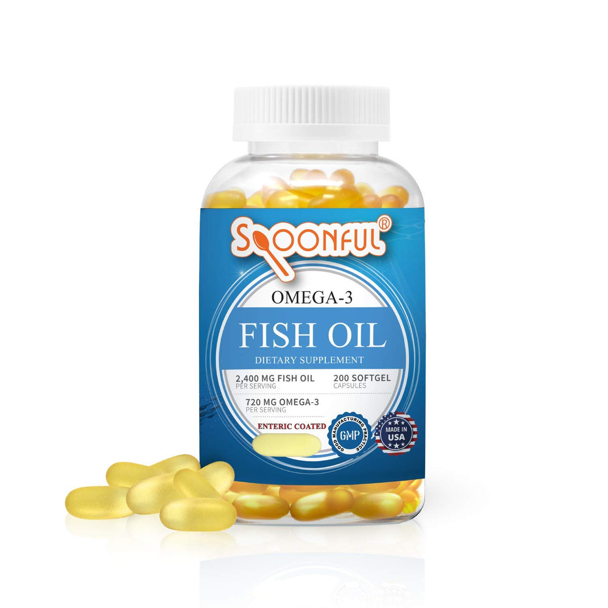 Omega 3 Fish Oil 2400mg 200 Capsules Softgel G65055