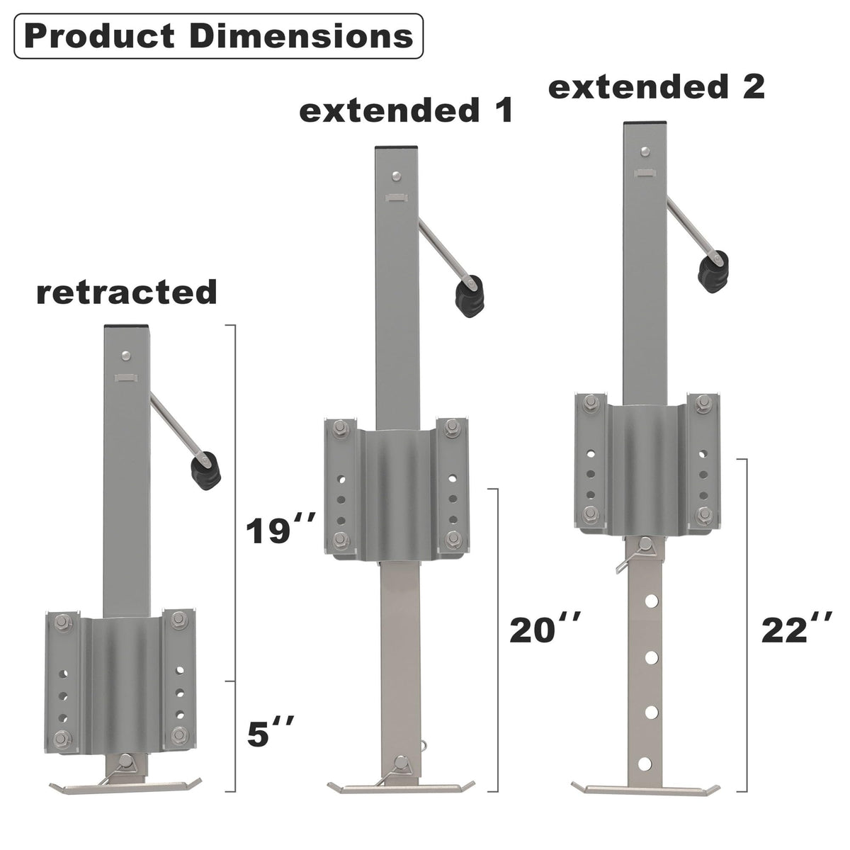 Heavy Duty Trailer Jack with Drop Leg P5255