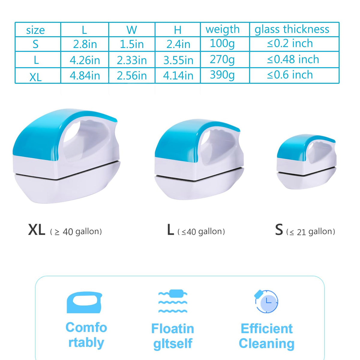 Magnetic Aquarium Glass Cleaner Scrubber X9699