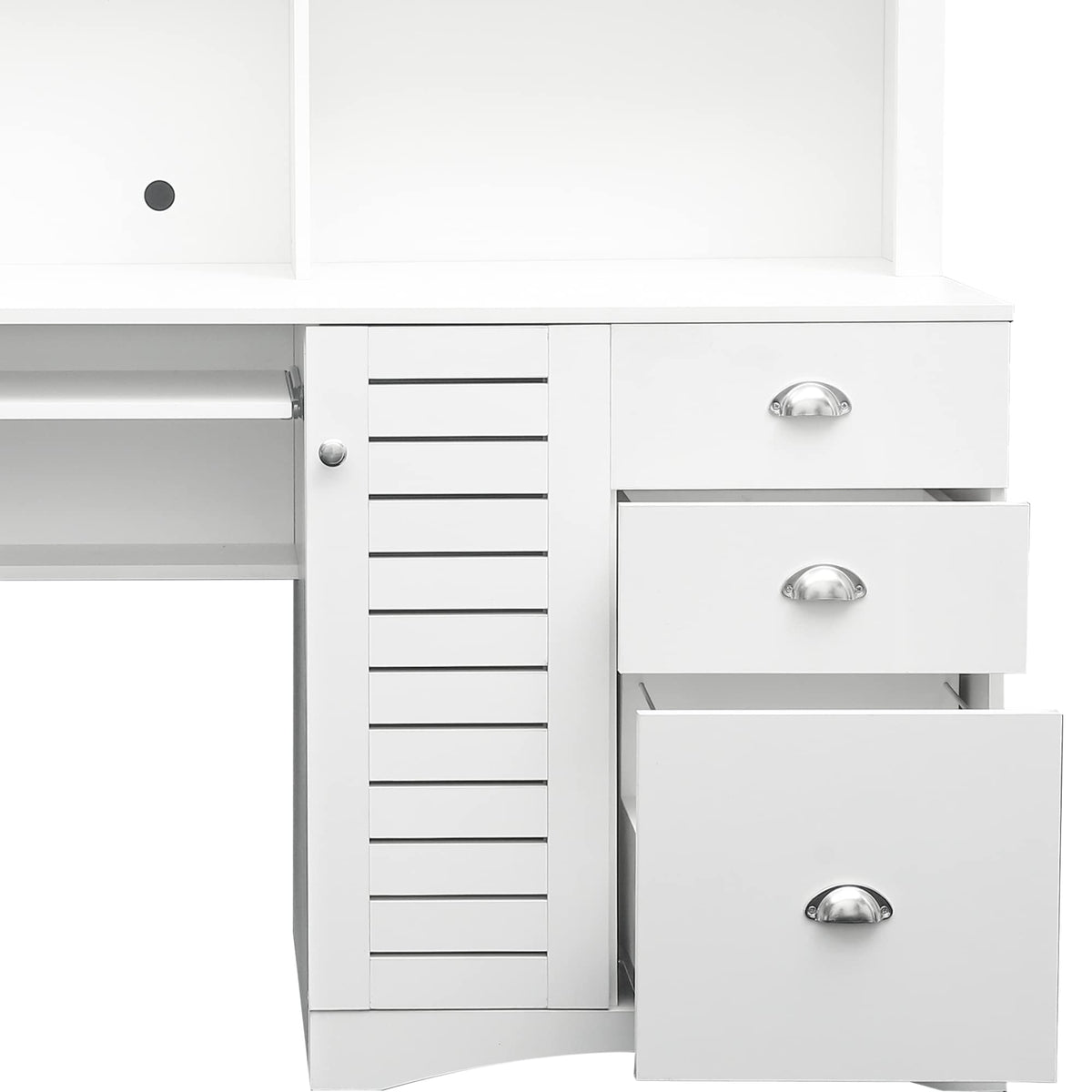 White Computer Desk with Hutch L469884
