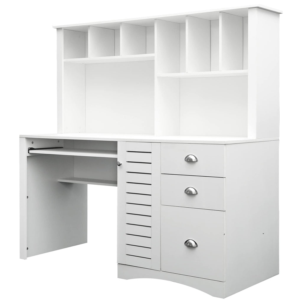 White Computer Desk with Hutch L469884