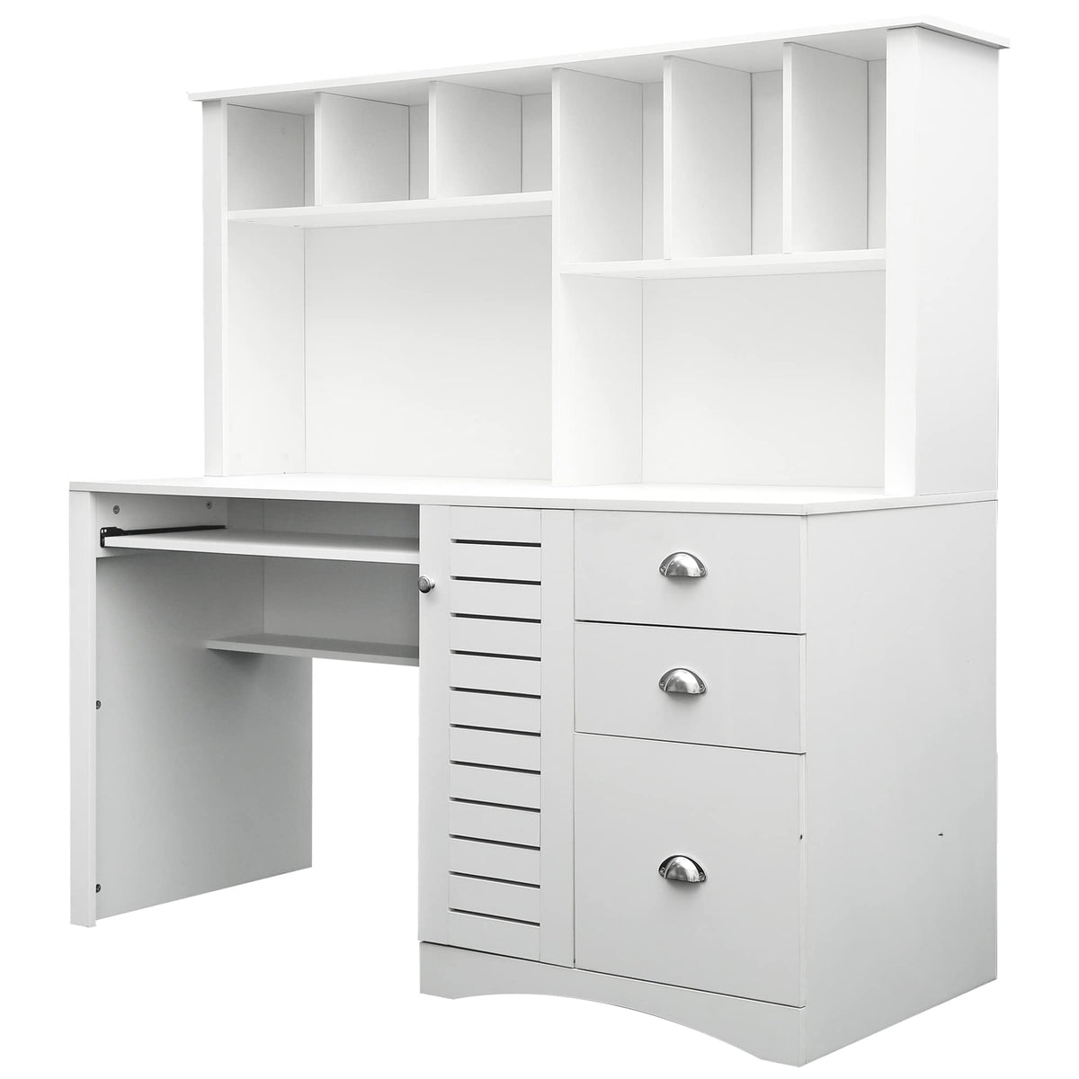 White Computer Desk with Hutch L469884