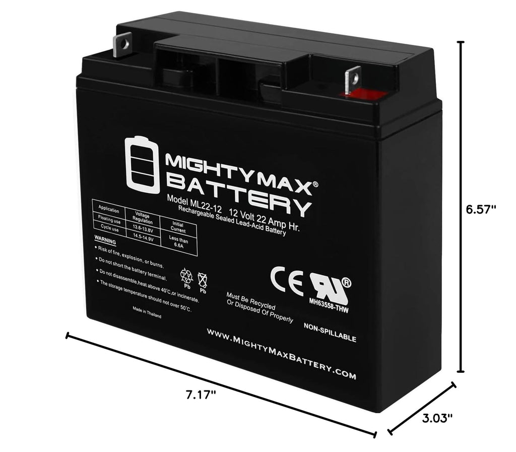 12 Volt 22 AH Rechargeable SLA AGM Battery R8098