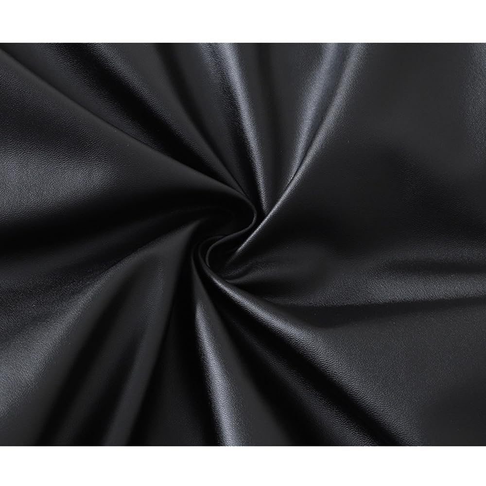 Black 2PCS Waterproof PU Leather Dining Chair Slipcovers I900835