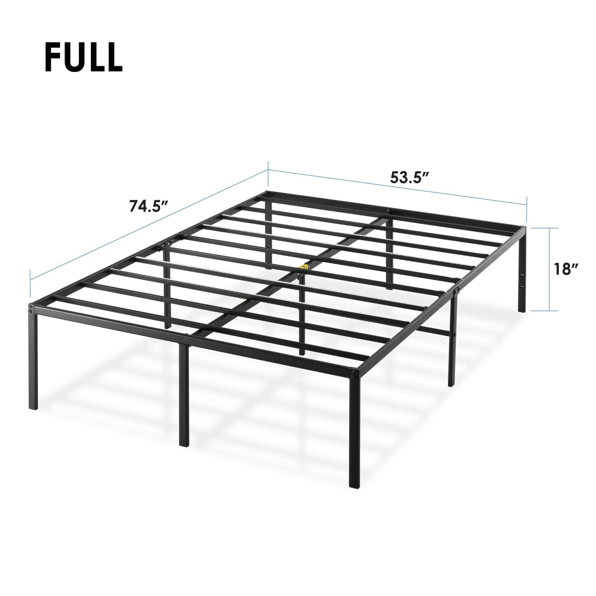 18 Inch Black Metal Platform Bed Frame G573