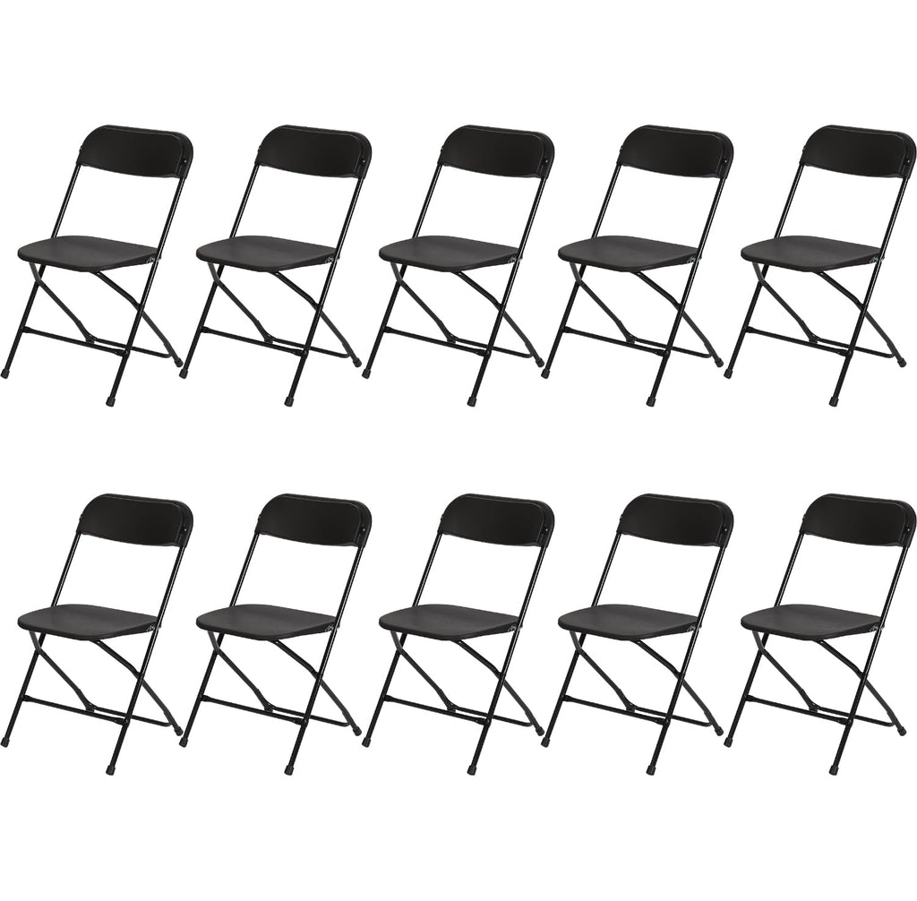10 Pack Black Plastic Folding Chair P8260