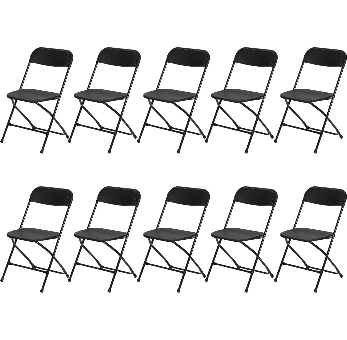 10 Pack Black Plastic Folding Chair P8260