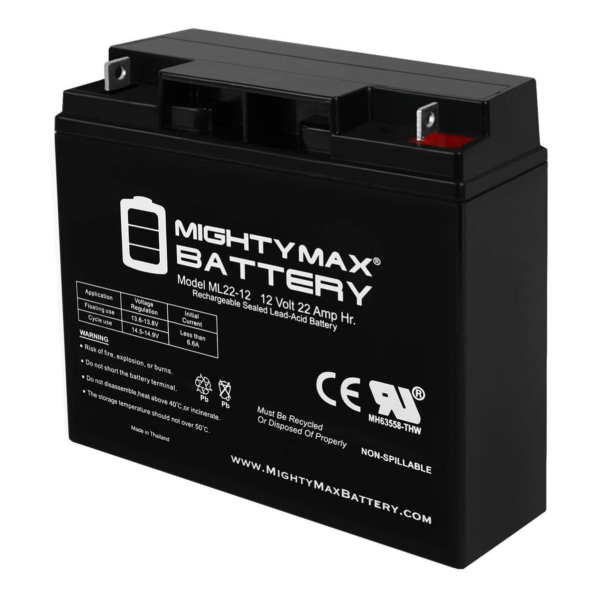 12 Volt 22 AH Rechargeable SLA AGM Battery R8098
