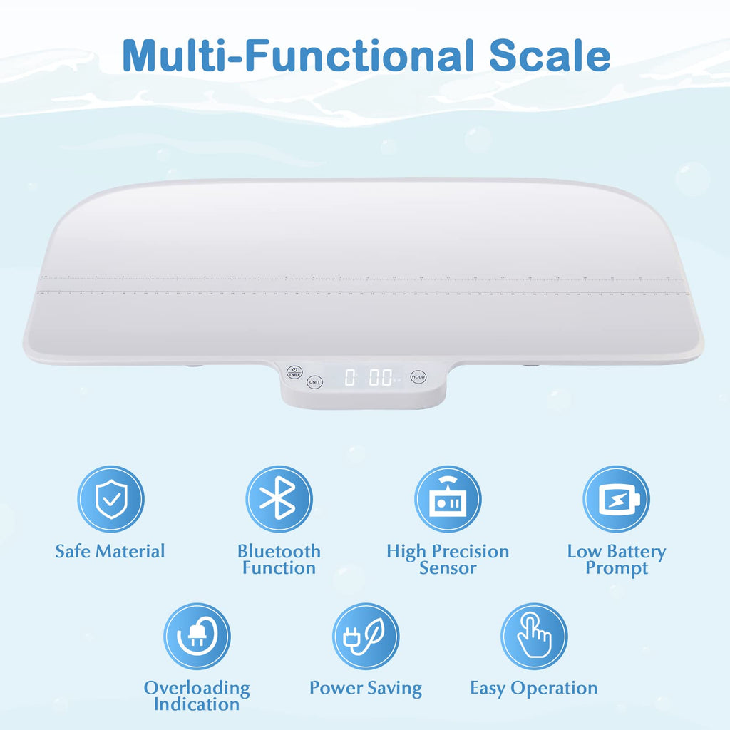 Baby Scale with Digital LED Display, 4 Weighing Modes, Curved Tray I65290