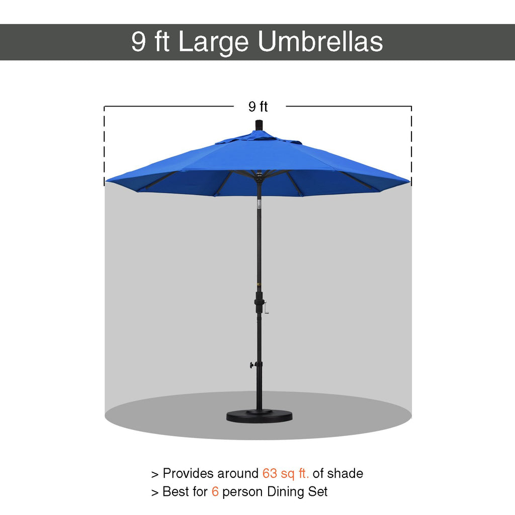 9' Round Aluminum Outdoor Patio Umbrella L489293