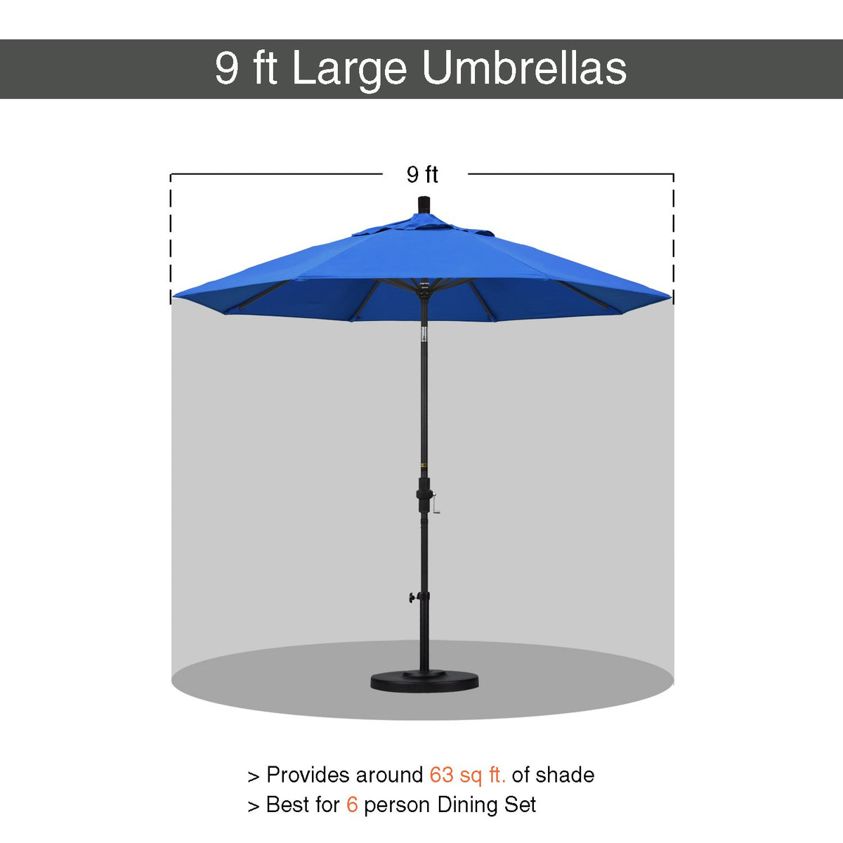 9' Round Aluminum Outdoor Patio Umbrella L489293