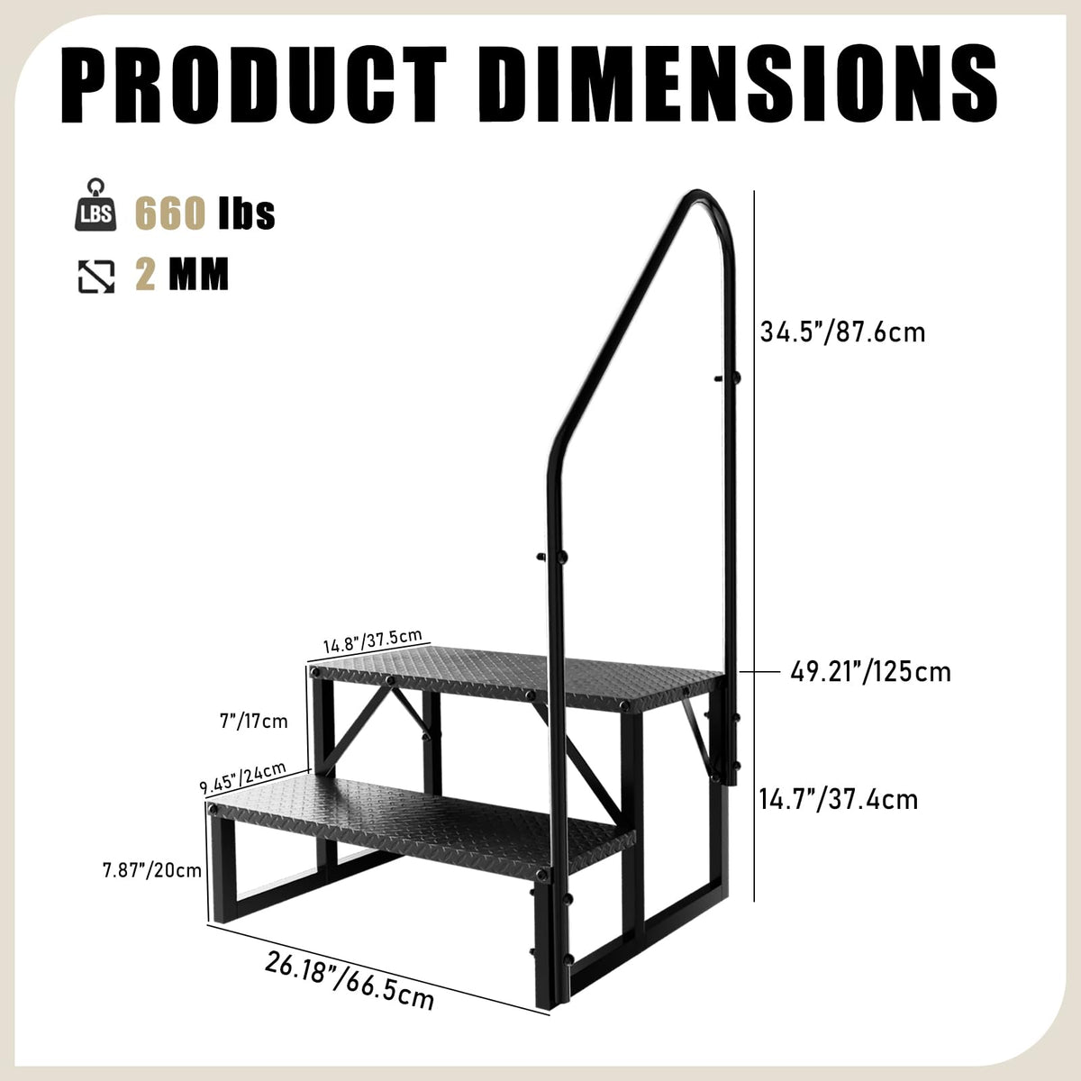 2 Step Ladder with Handrail E2346