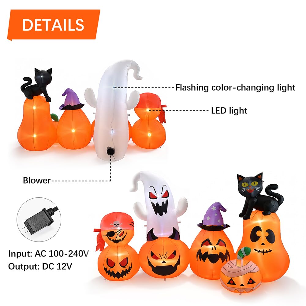 8 FT Inflatable Pumpkin Patch Yard Décor N97781