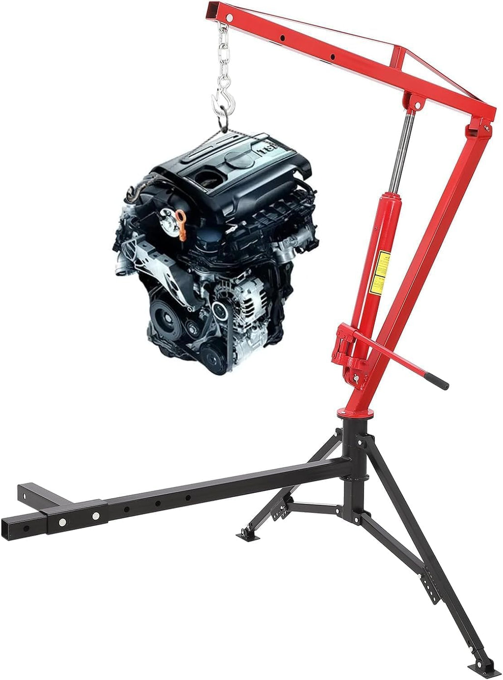 1000 LBS Hydraulic Truck Crane with 3 Adjustable Booms O6017