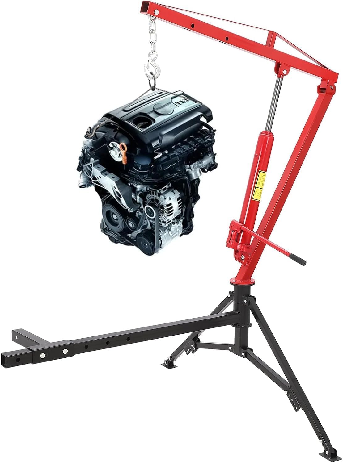 1000 LBS Hydraulic Truck Crane with 3 Adjustable Booms O6017