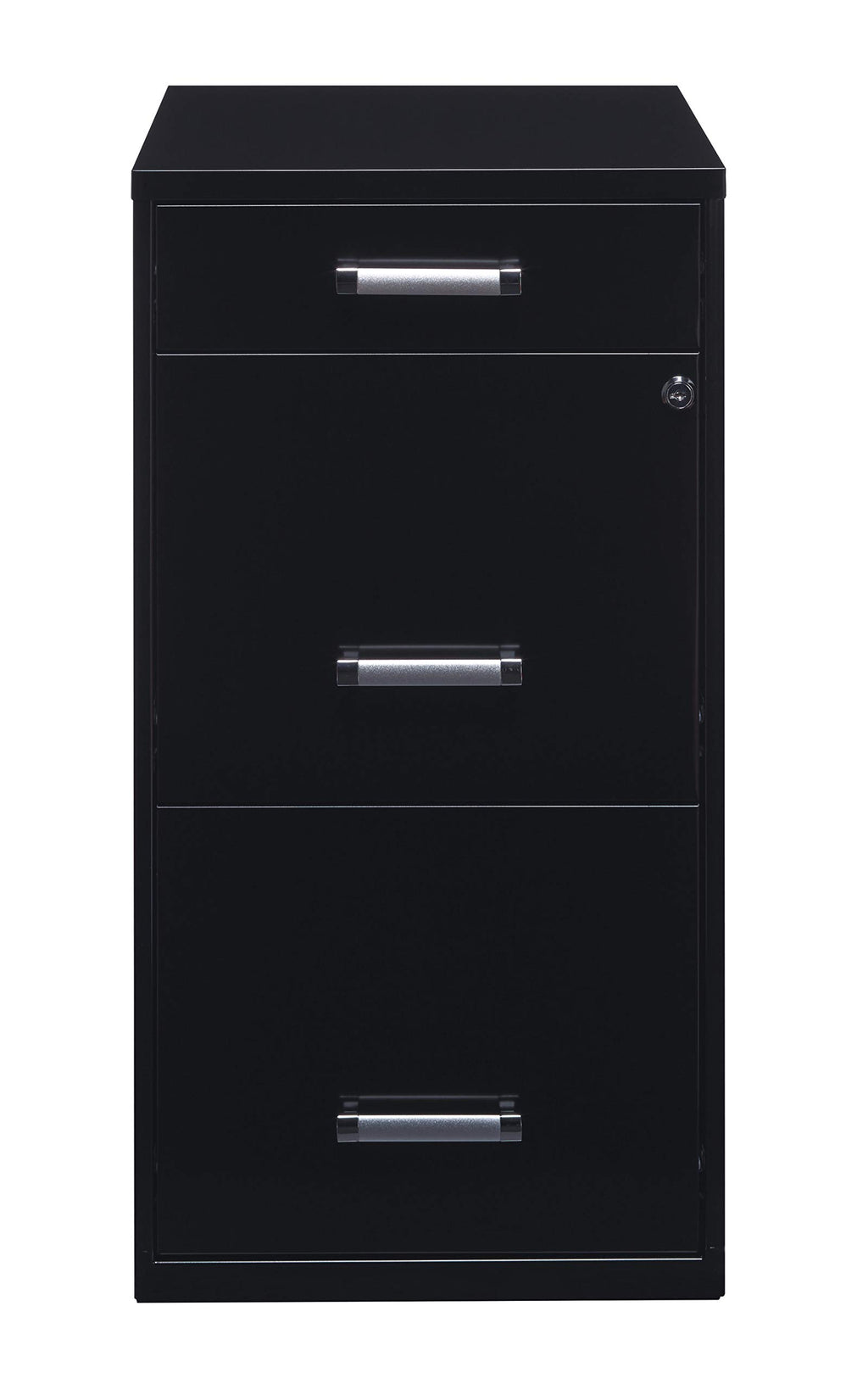 3 Drawer Metal File Cabinet with Pencil Drawer, Black B4702
