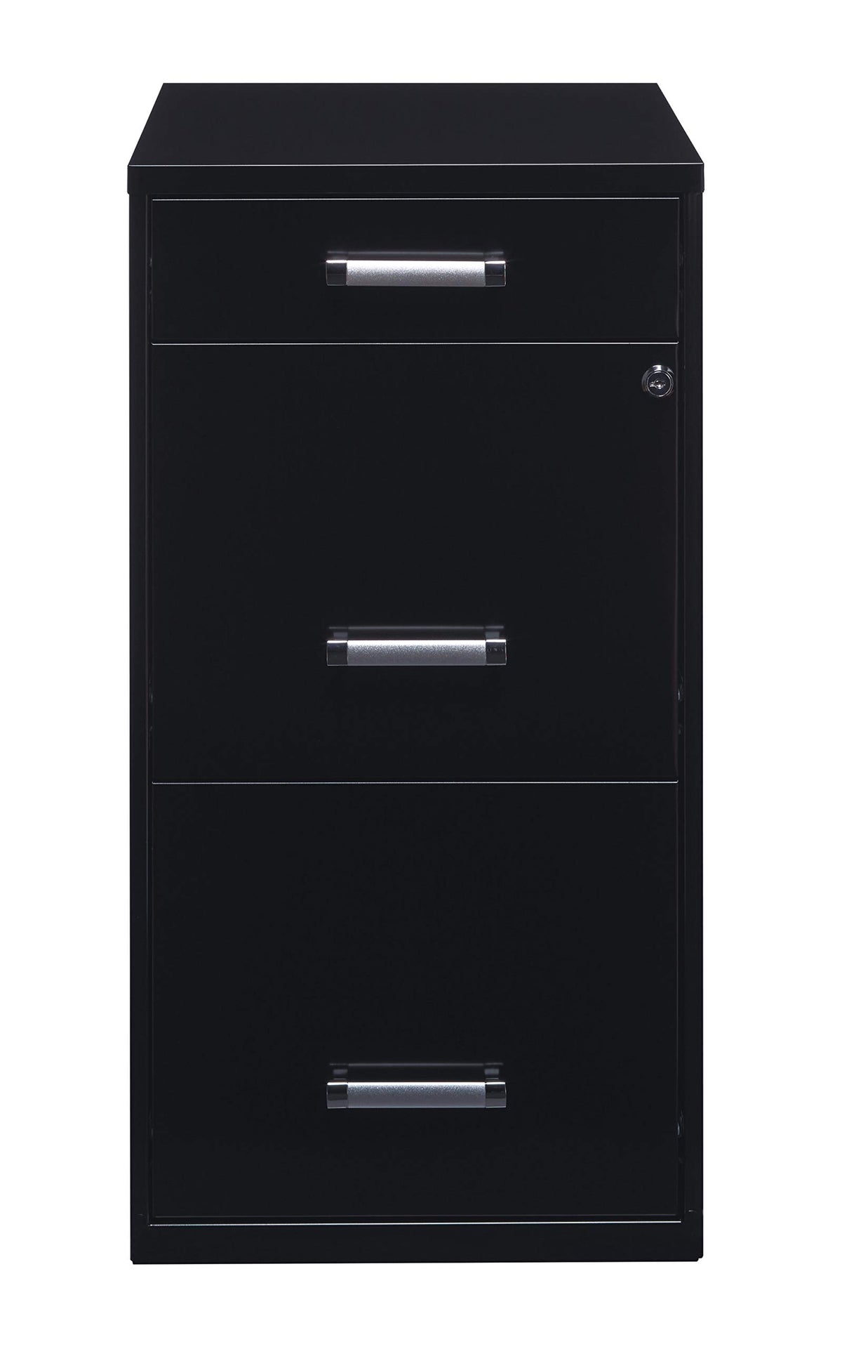 3 Drawer Metal File Cabinet with Pencil Drawer, Black B4702