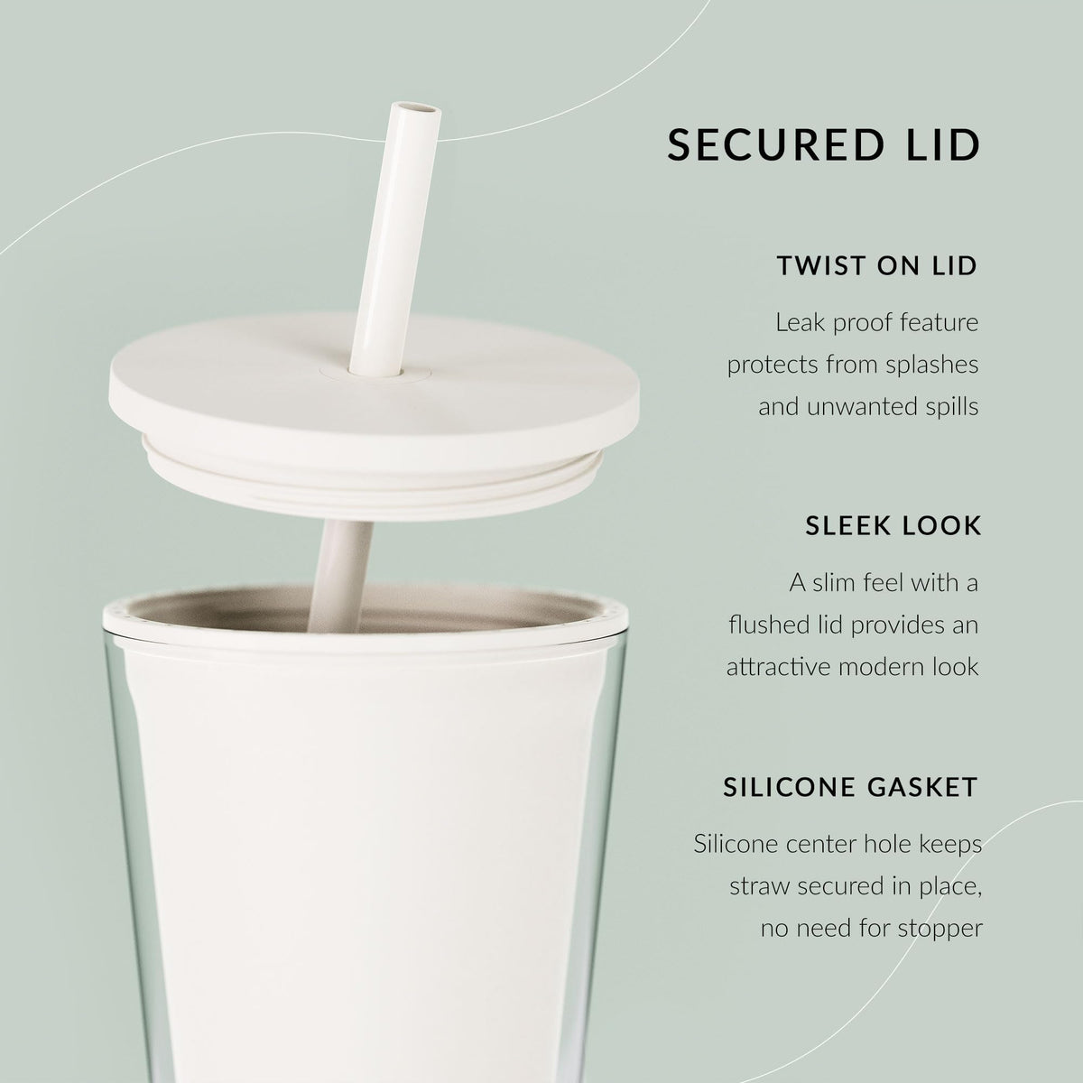 Clear 16oz Insulated Acrylic Tumbler with Lid and Straw, 2 Pack W5691