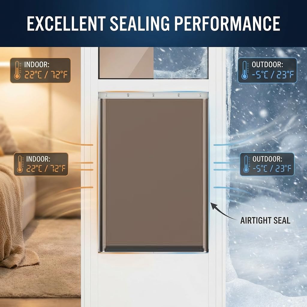 Adjustable Height Aluminum Frame Sliding Glass Door Dog Door W416