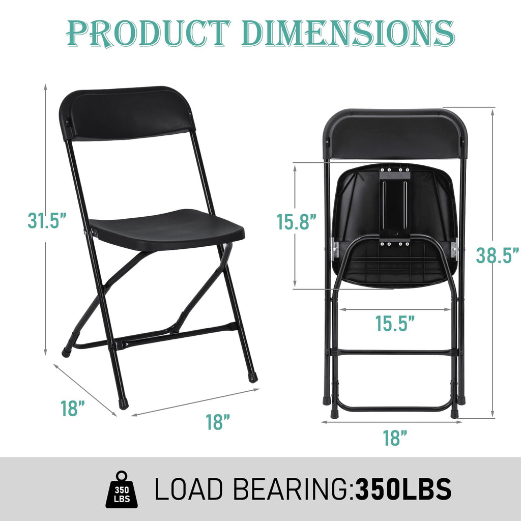10 Pack Black Plastic Folding Chair P8260