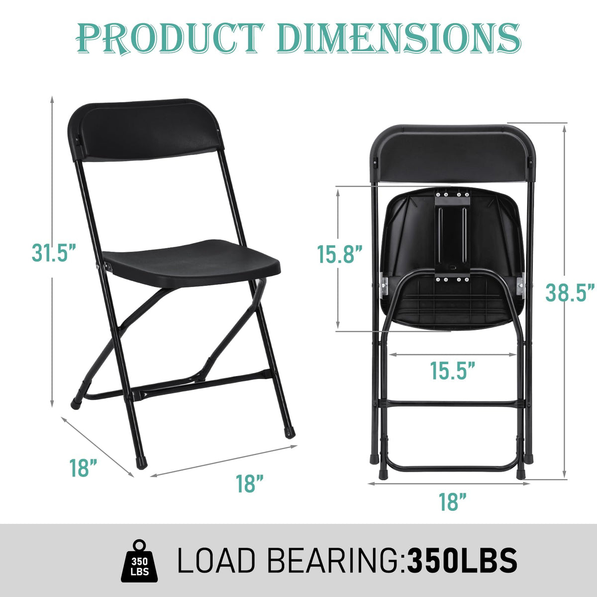 10 Pack Black Plastic Folding Chair P8260