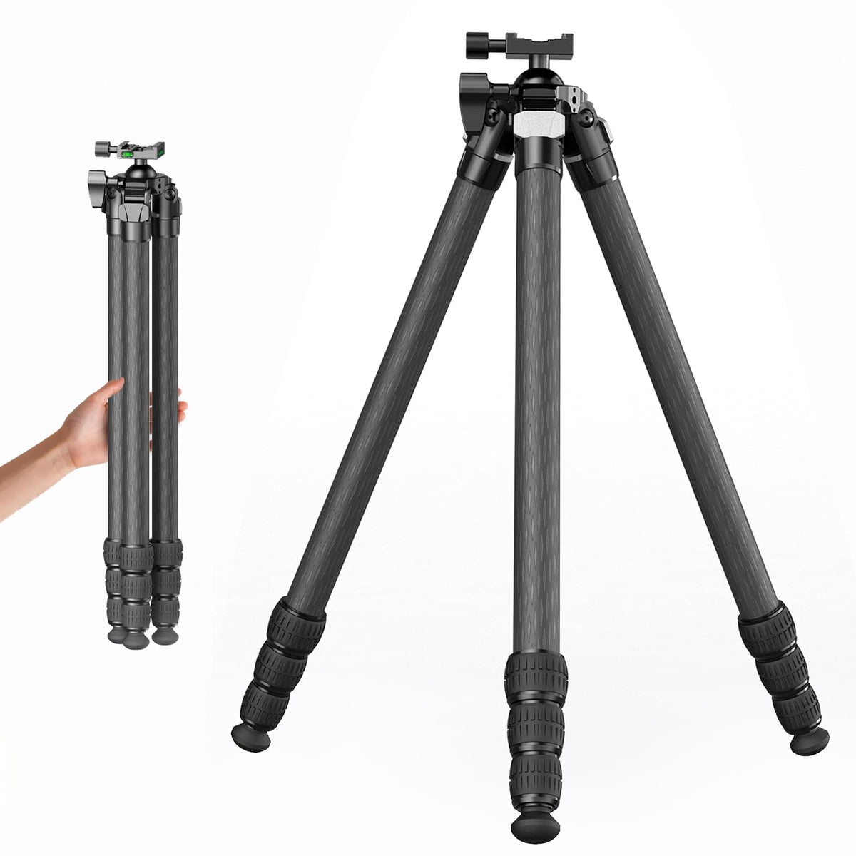Carbon Fiber Hunting Tripod with Bubble Level and Ball Head C571628