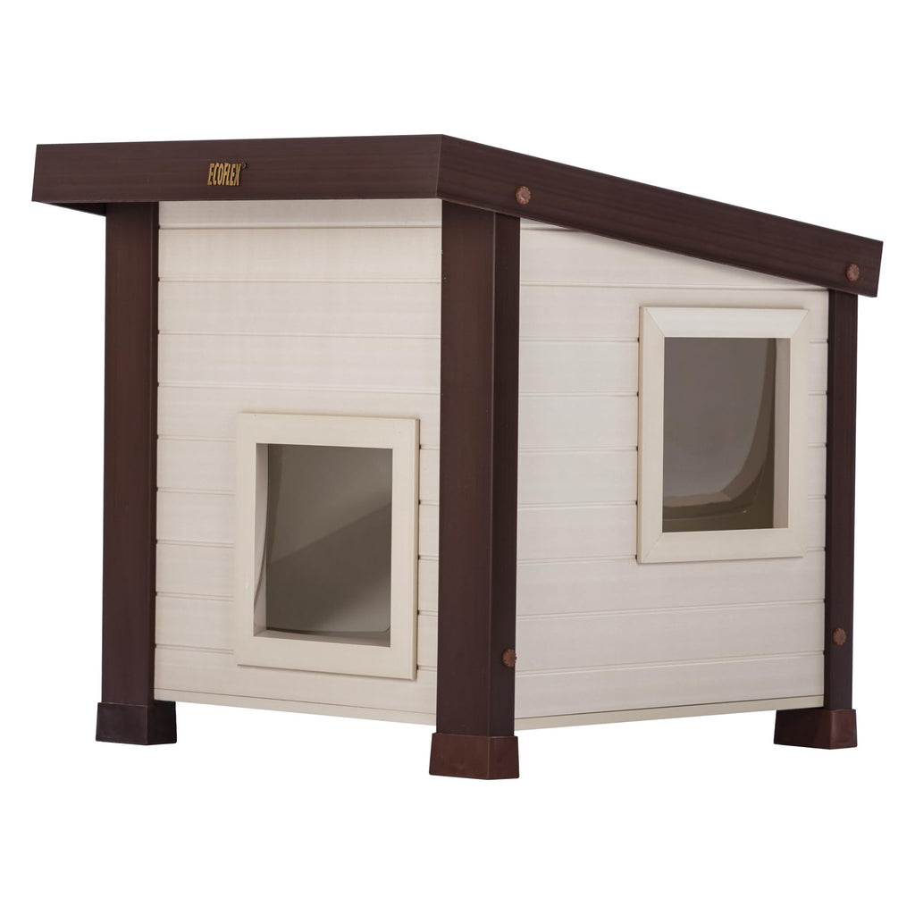Maple Brown Outdoor Cat House L2670