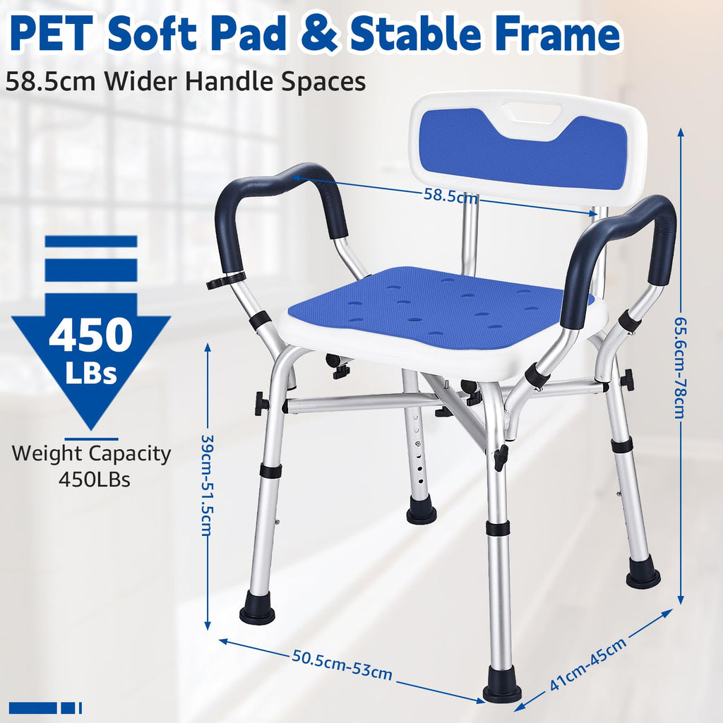 Blue Adjustable Shower Chair C7950