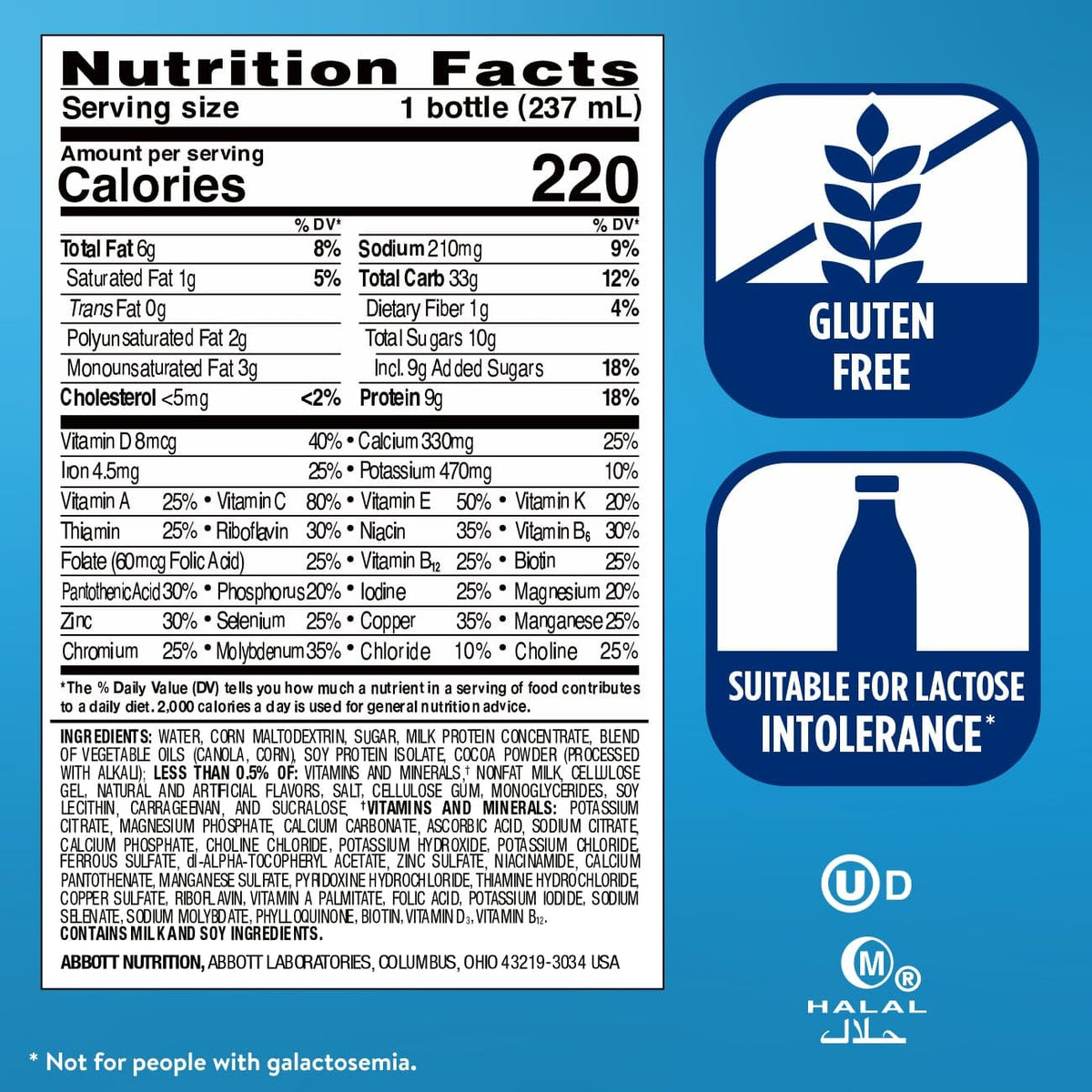 Milk Chocolate Nutrition Shake 8 fl oz 16 Pack U236