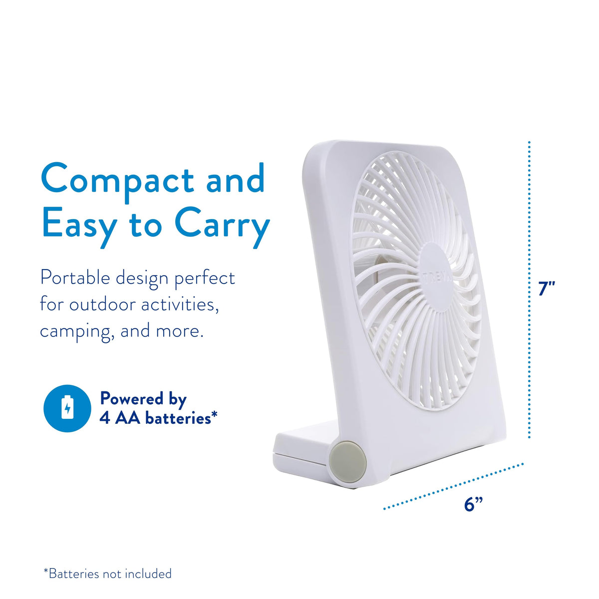 5 in USB Battery Powered Desk Fan Adjustable Tilt 2-Speed White K801751